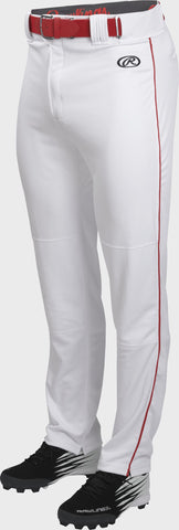 Rawlings Launch Piped Pant White/ Red - Baseball Piped Pant