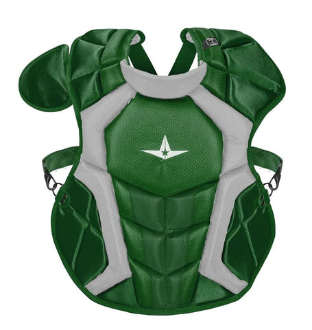 AllStar S7 AXIS™ 16" (NOCSAE) Green/Grey - Catcher's Chest Protector