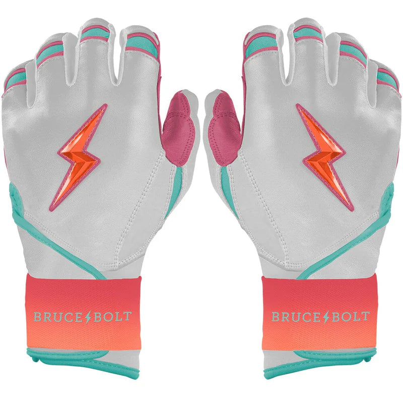 Bruce Bolt Bear Series Long Cuff Batting Gloves - Sunrise - Adult