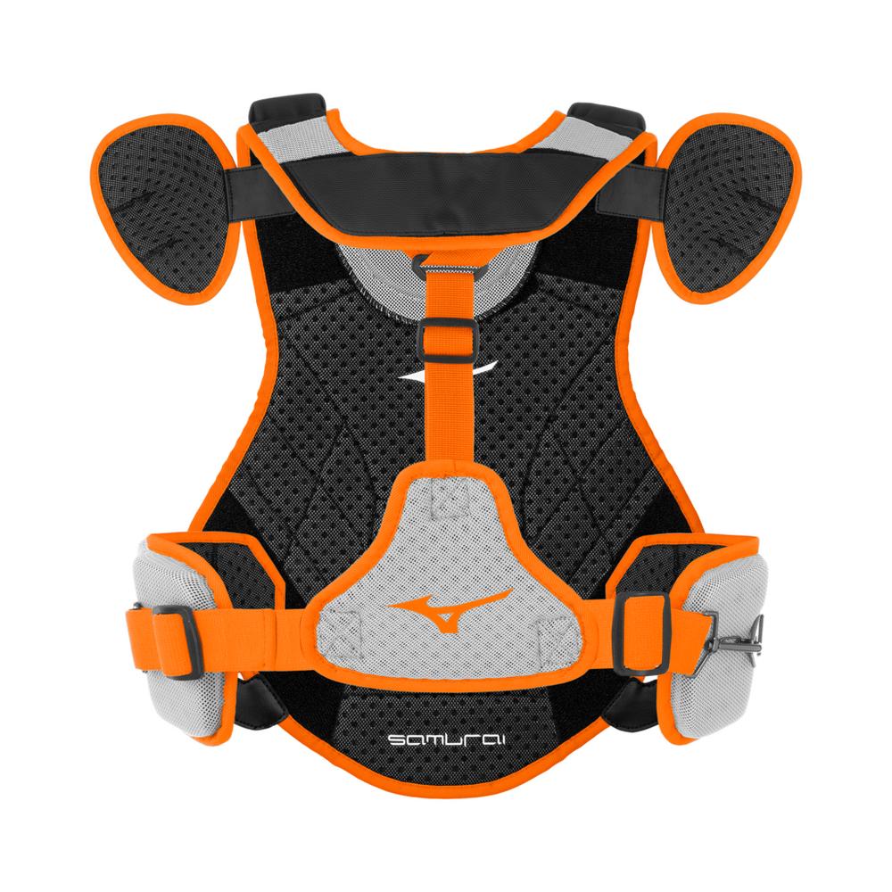Mizuno Samurai Adult Catchers Chest Protector 15" Black / Orange