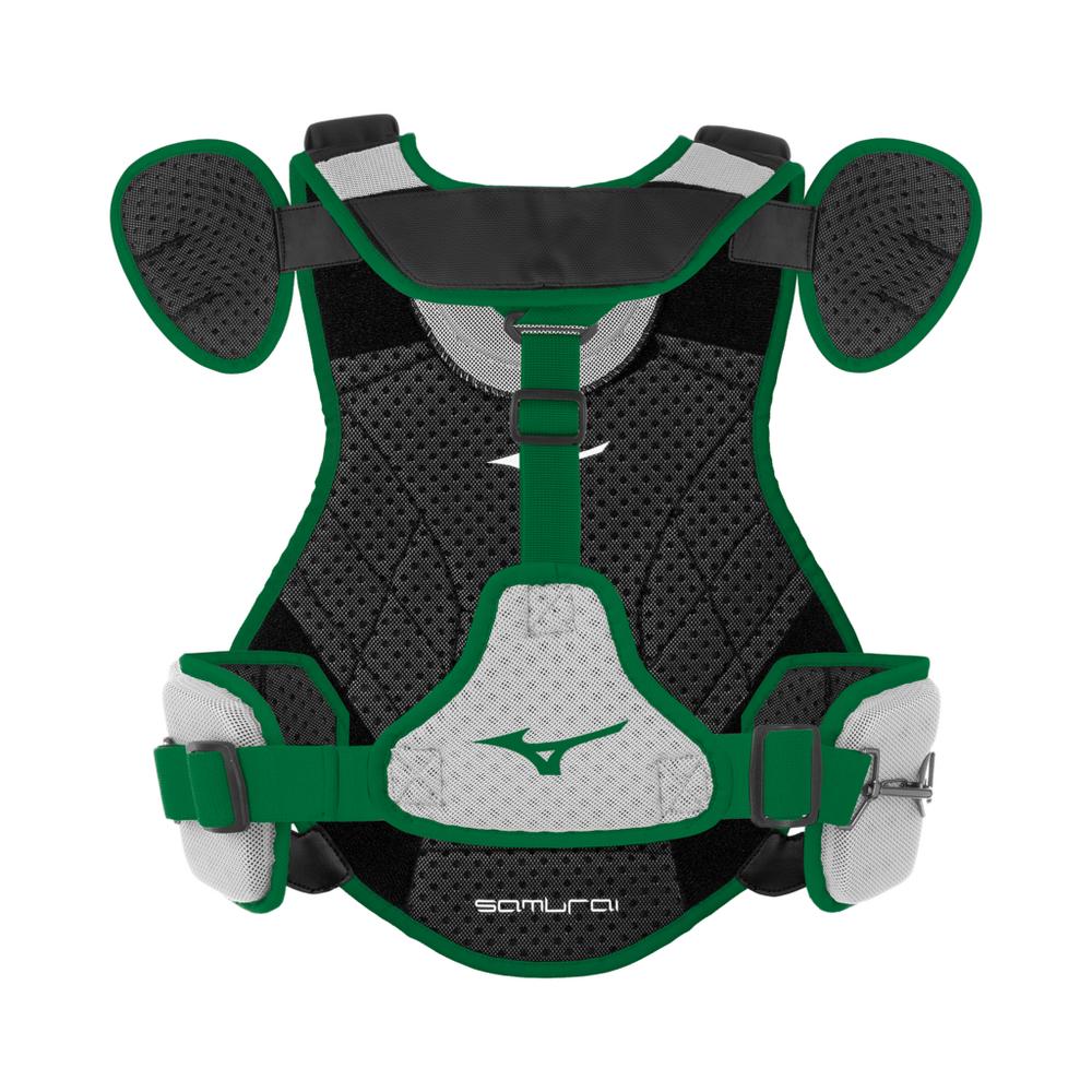 Mizuno Samurai Adult Catchers Chest Protector 16" Black / Green