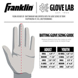 Franklin 2nd-Skinz Adult Batting Gloves - White, Red and Navy