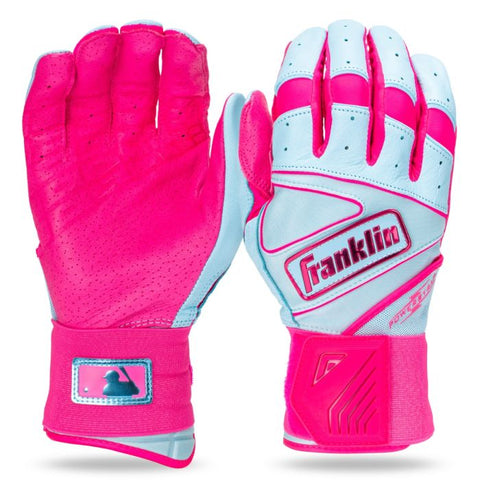 Franklin Powerstrap Infinite Adult Batting Gloves - Pink/Carolina Blue