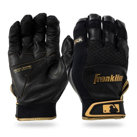 Franklin Shok-Sorb X Adult Batting Gloves - Black