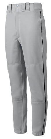 Mizuno Premier Piped Pant (Elastic Bottom) Grey / Black - Georgina