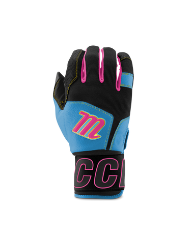 Marucci Blacksmith Full Wrap Adult Batting Gloves - Blue/Pink