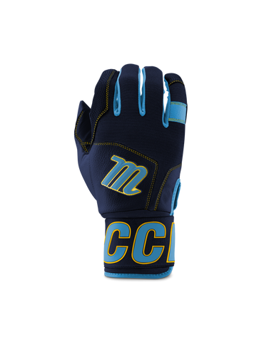 Marucci Blacksmith Full Wrap Adult Batting Gloves - Navy/Baby Blue