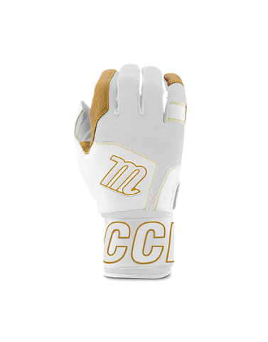 Marucci Blacksmith Full Wrap Adult Batting Gloves - White