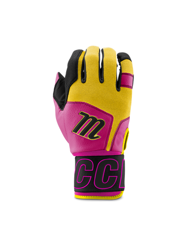 Marucci Blacksmith Full Wrap Adult Batting Gloves - Blue/Yellow