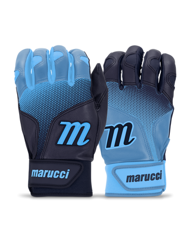 Marucci PWR Fade Adult Batting Gloves - Baby Blue/Navy