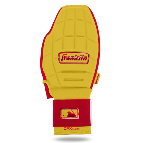 Franklin CFX Slider PRT Adult Sliding Mitt - Yellow / Red