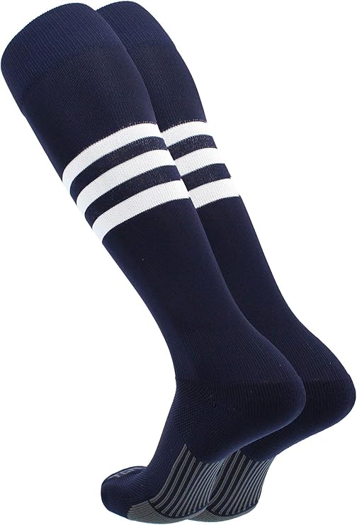 TCK Dugout Performance Striped Over the Calf Sock - Navy/White ...