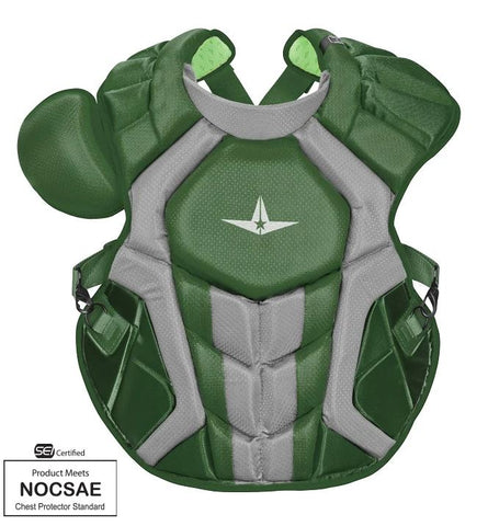 AllStar S7 AXIS™ 16.5" (NOCSAE) Green/Grey - Catcher's Chest Protector CPCC40PRO