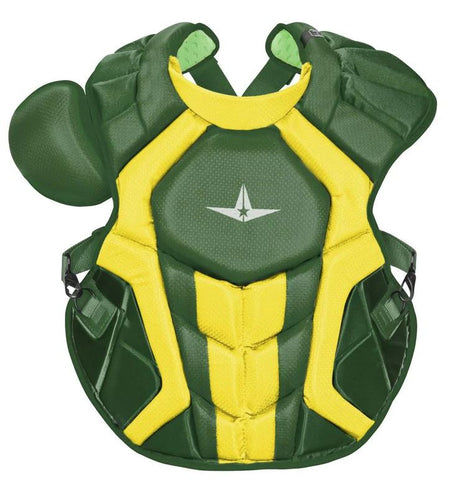 AllStar S7 AXIS™ 15.5" (NOCSAE) Green/Gold - Catcher's Chest Protector