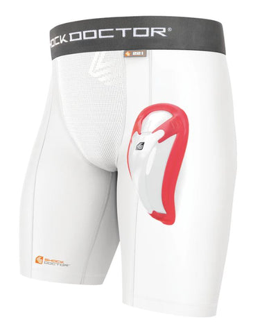 Shock Doctor Core Compression Short with Cup - White