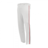 Athletic Knit Pro Baseball Pants Red Stripe Hemmed Bottom