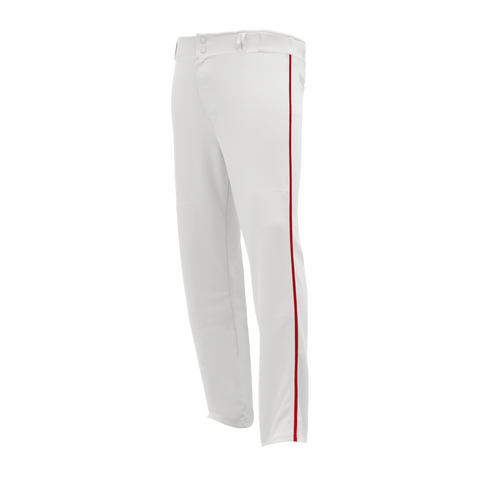 Athletic Knit Pro Baseball Pants Red Stripe Hemmed Bottom