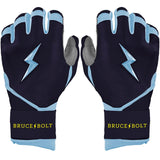 Bruce Bolt Bear Series Long Cuff Batting Gloves - Tampa Blue - Youth