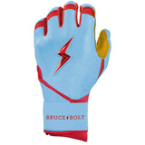 Bruce Bolt Harrison Bader Signature Series Long Cuff Batting Gloves - Baby Blue - Youth