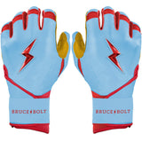 Bruce Bolt Harrison Bader Signature Series Long Cuff Batting Gloves - Baby Blue - Youth