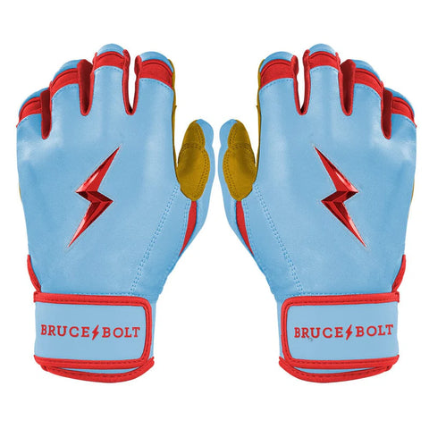 Bruce Bolt Harrison Bader Signature Series Short Cuff Batting Gloves - Baby Blue - Adult