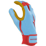 Bruce Bolt Harrison Bader Signature Series Short Cuff Batting Gloves - Baby Blue - Adult