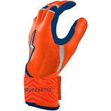 Bruce Bolt Max Clark Signature Series Long Cuff Batting Gloves - Navy/Orange - Youth