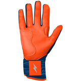 Bruce Bolt Max Clark Signature Series Long Cuff Batting Gloves - Navy/Orange - Youth