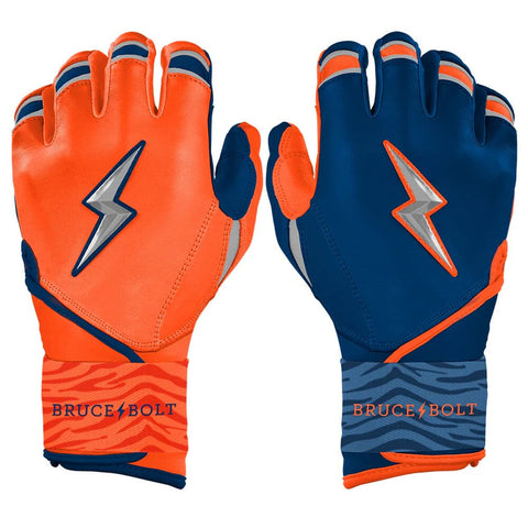Bruce Bolt Max Clark Signature Series Long Cuff Batting Gloves - Navy/Orange - Adult