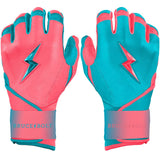 Bruce Bolt Max Clark Signature Series Long Cuff Batting Gloves - Pink/Teal - Adult