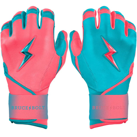 Bruce Bolt Max Clark Signature Series Long Cuff Batting Gloves - Pink/Teal - Adult