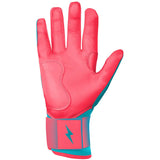 Bruce Bolt Max Clark Signature Series Long Cuff Batting Gloves - Pink/Teal - Adult