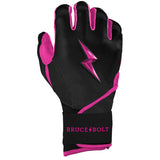 Bruce Bolt Bear Series Long Cuff Batting Gloves - Hot Pink - Adult