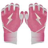 Bruce Bolt Bear Series Long Cuff Batting Gloves - Dusty Pink - Youth