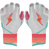 Bruce Bolt Bear Series Long Cuff Batting Gloves - Sunrise - Youth