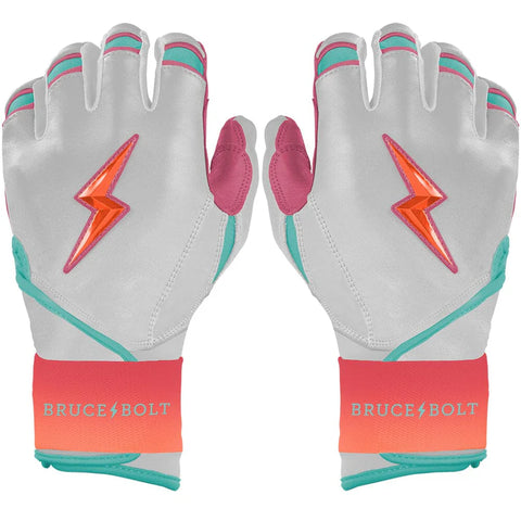 Bruce Bolt Bear Series Long Cuff Batting Gloves - Sunrise - Youth