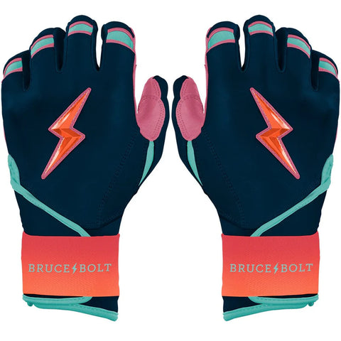 Bruce Bolt Bear Series Long Cuff Batting Gloves - Sunset - Adult