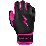 Bruce Bolt Bear Series Short Cuff Batting Gloves - Hot Pink - Adult