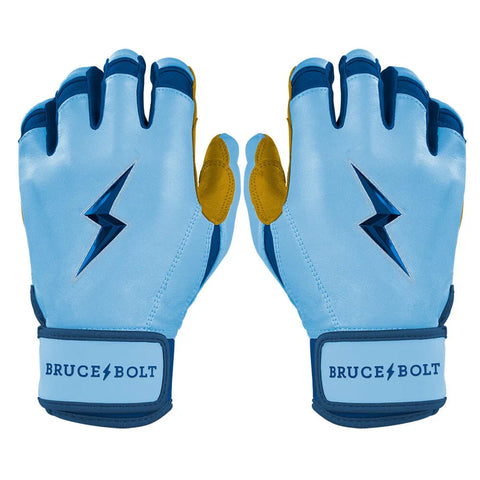 Bruce Bolt Bear Series Short Cuff Batting Gloves - Carolina Blue - Youth