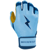 Bruce Bolt Bear Series Short Cuff Batting Gloves - Carolina Blue - Adult