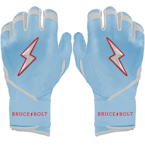 Bruce Bolt Ian Happ Signature Series Long Cuff Batting Gloves - Baby Blue - Adult