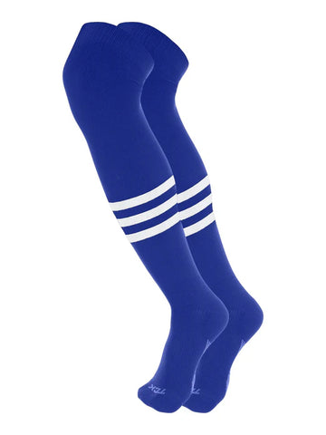 TCK Striped Over The Knee Baseball Sock - Aurora-King Royal