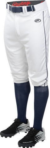 Rawlings Launch Piped Knickers White/Navy - Baseball Piped Knicker Pant