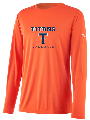 Mizuno NXT Long Sleeve Shirt (Orange) - Titans Baseball Club